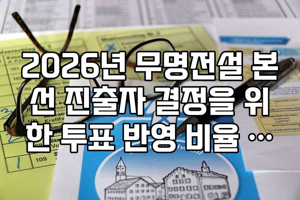 2026년 무명전설 본선 진출자 결정을 위한 투표 반영 비율 분석