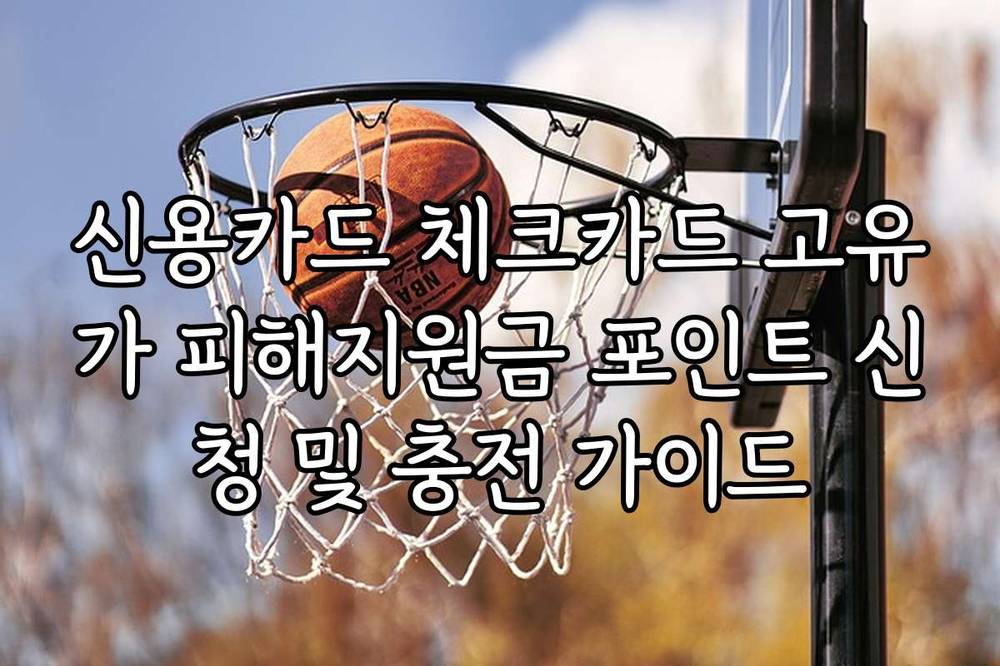 신용카드 체크카드 고유가 피해지원금 포인트 신청 및 충전 가이드