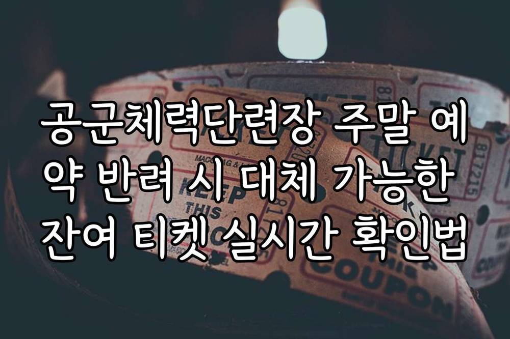 공군체력단련장 주말 예약 반려 시 대체 가능한 잔여 티켓 실시간 확인법