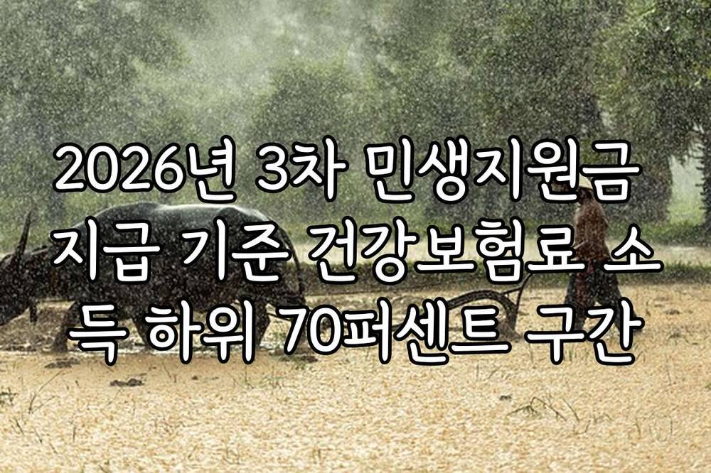 2026년 3차 민생지원금 지급 기준 건강보험료 소득 하위 70퍼센트 구간