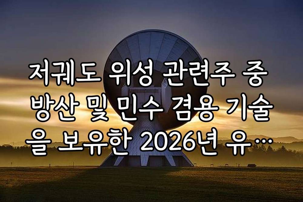 저궤도 위성 관련주 중 방산 및 민수 겸용 기술을 보유한 2026년 유망주