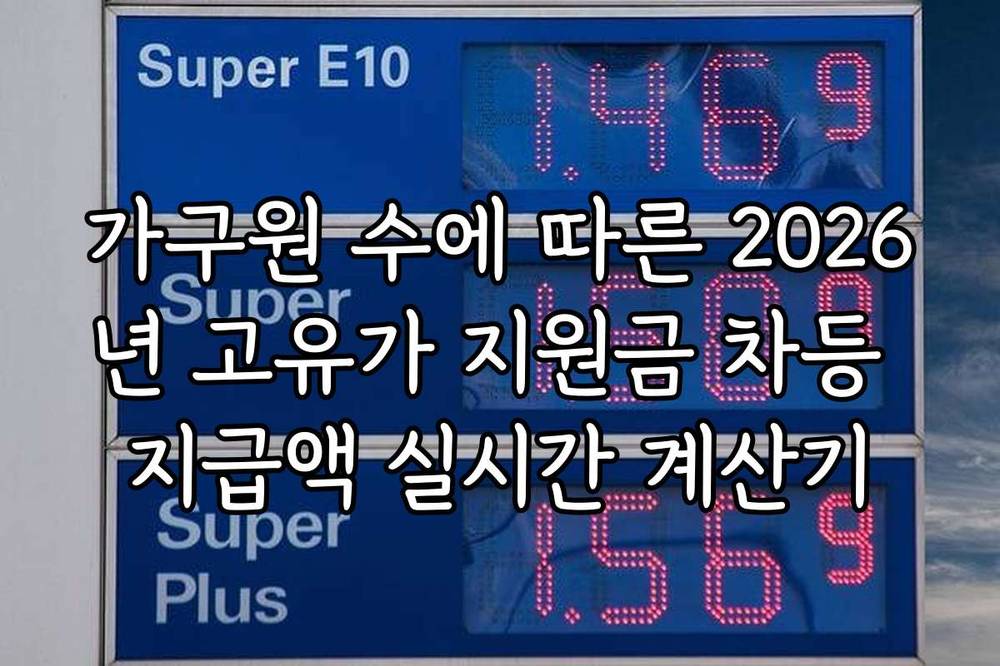 가구원 수에 따른 2026년 고유가 지원금 차등 지급액 실시간 계산기