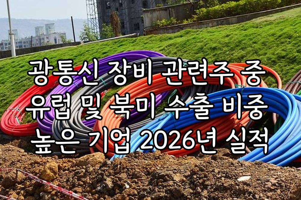 광통신 장비 관련주 중 유럽 및 북미 수출 비중 높은 기업 2026년 실적 광통신 장비 관련주 중 유럽 및 북미 수출 비중 높은 기업 2026년 실적