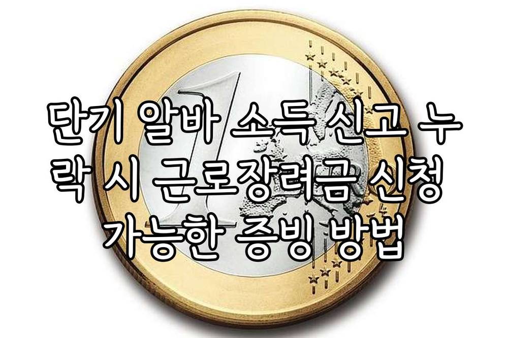 단기 알바 소득 신고 누락 시 근로장려금 신청 가능한 증빙 방법