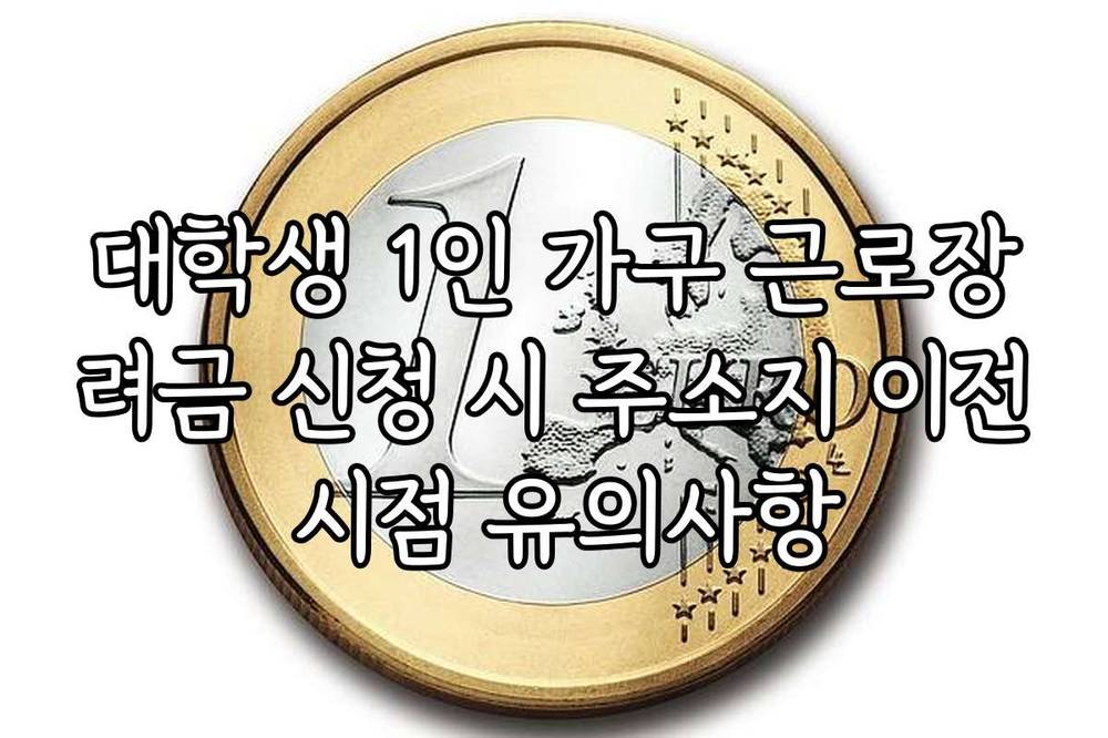 대학생 1인 가구 근로장려금 신청 시 주소지 이전 시점 유의사항