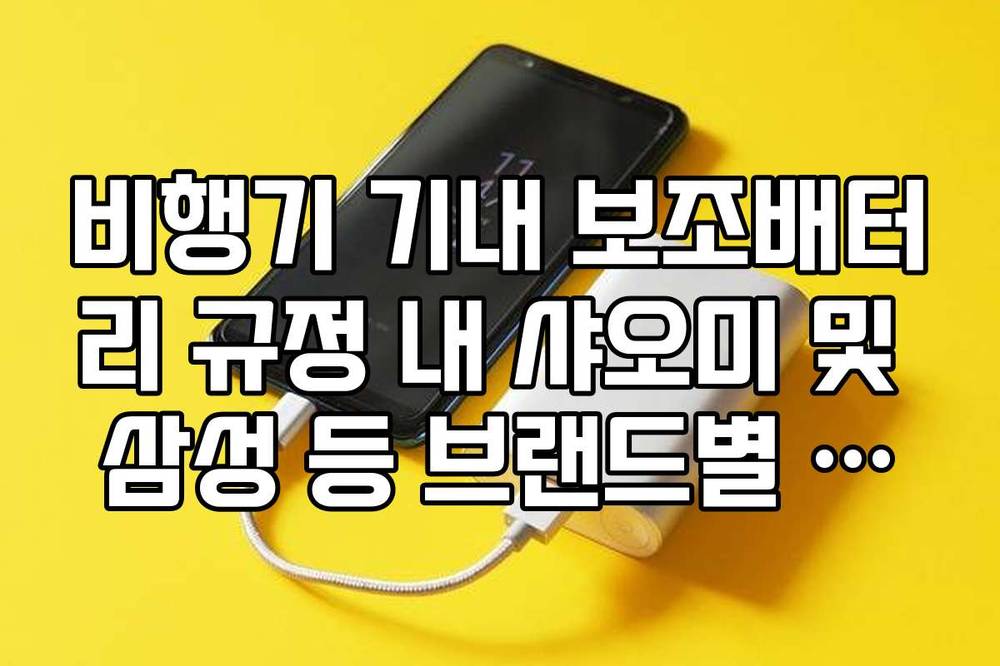 비행기 기내 보조배터리 규정 내 샤오미 및 삼성 등 브랜드별 반입 가이드