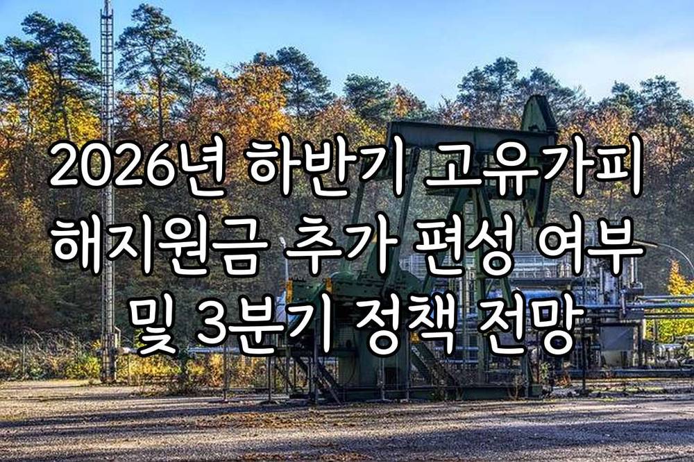 2026년 하반기 고유가피해지원금 추가 편성 여부 및 3분기 정책 전망