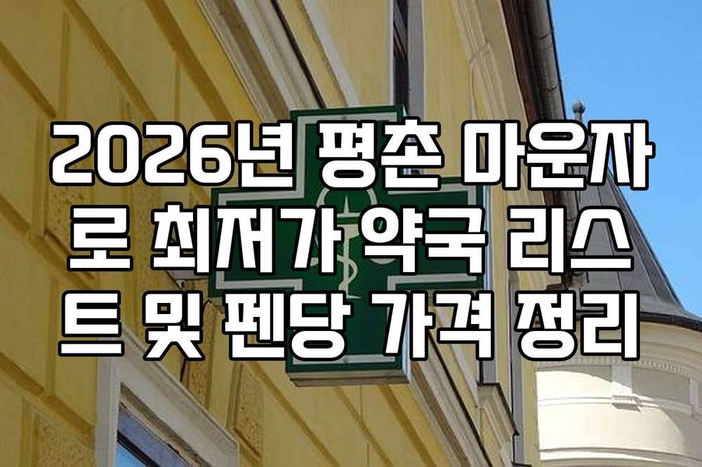 2026년 평촌 마운자로 최저가 약국 리스트 및 펜당 가격 정리