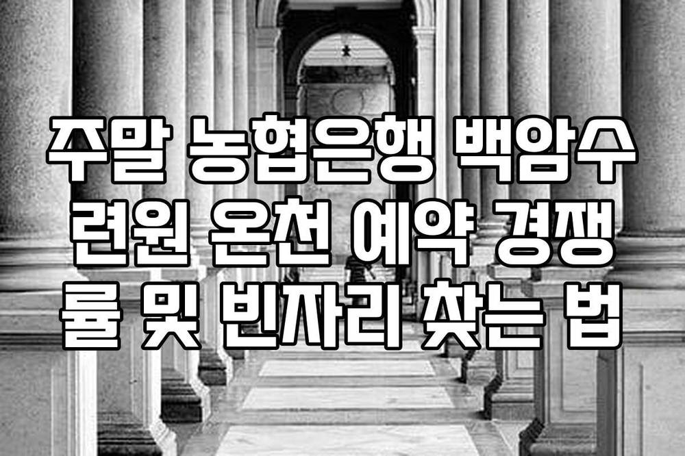 주말 농협은행 백암수련원 온천 예약 경쟁률 및 빈자리 찾는 법
