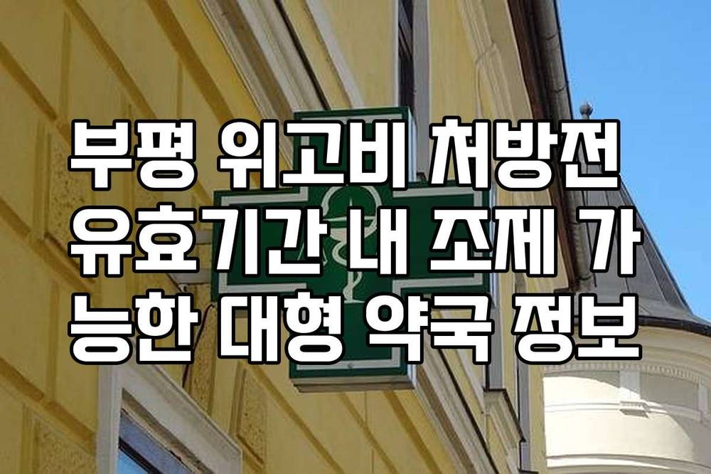 부평 위고비 처방전 유효기간 내 조제 가능한 대형 약국 정보