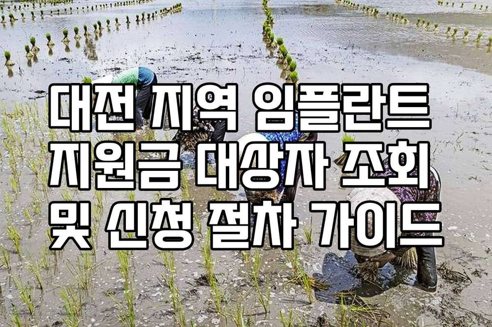 대전 지역 임플란트 지원금 대상자 조회 및 신청 절차 가이드