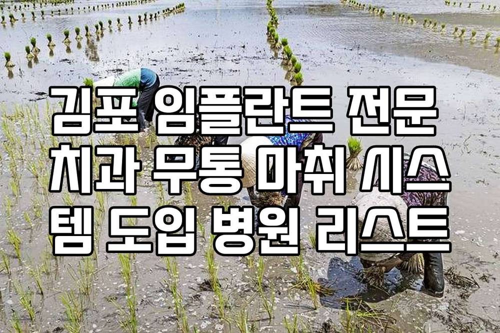 김포 임플란트 전문 치과 무통 마취 시스템 도입 병원 리스트