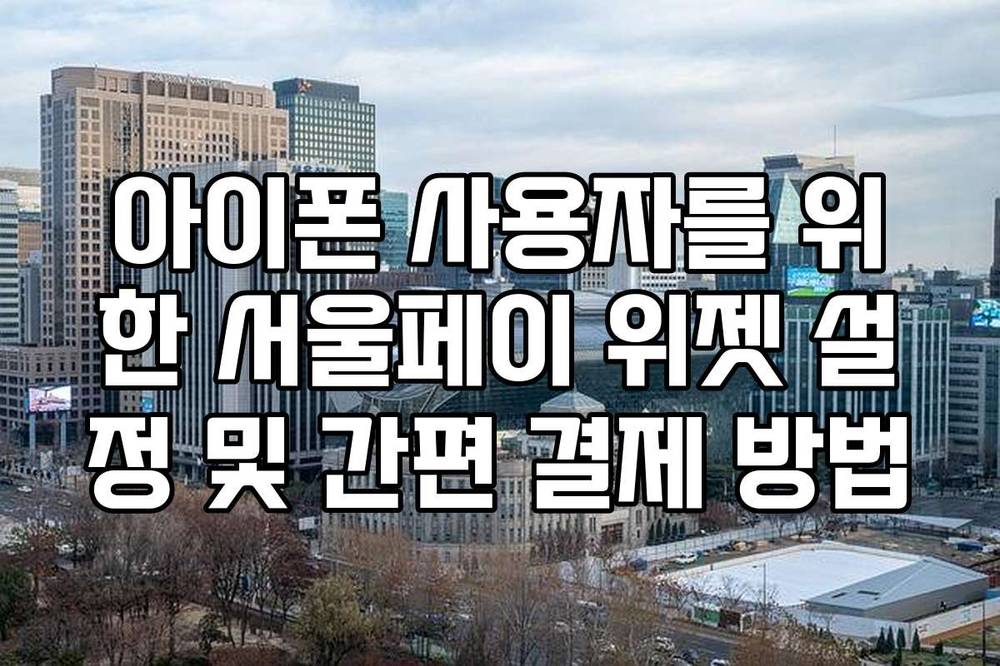 아이폰 사용자를 위한 서울페이 위젯 설정 및 간편 결제 방법