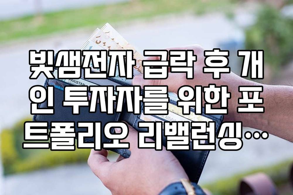 빛샘전자 급락 후 개인 투자자를 위한 포트폴리오 리밸런싱 전략