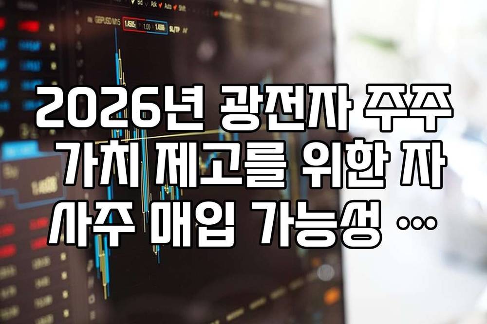 2026년 광전자 주주 가치 제고를 위한 자사주 매입 가능성 분석 가이드