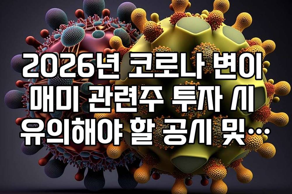 2026년 코로나 변이 매미 관련주 투자 시 유의해야 할 공시 및 임상 단계