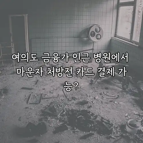 여의도 금융가 인근 병원에서 마운자 처방전 카드 결제 가능?