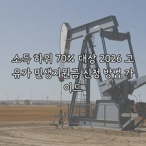 소득 하위 70% 대상 2026 고유가 민생지원금 신청 방법 가이드