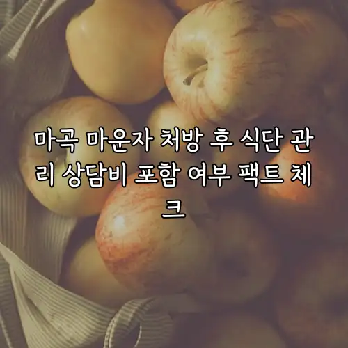 마곡 마운자 처방 후 식단 관리 상담비 포함 여부 팩트 체크