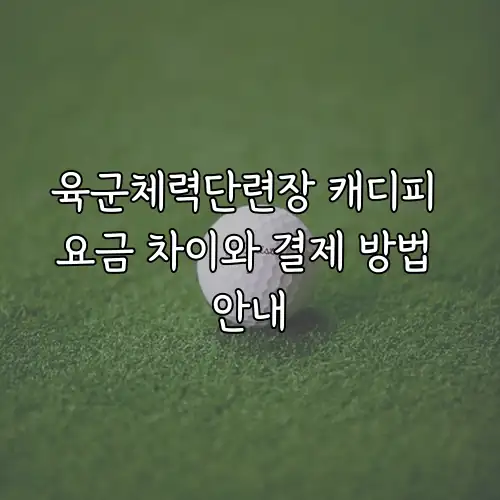 육군체력단련장 캐디피 요금 차이와 결제 방법 안내