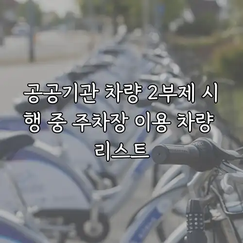 공공기관 차량 2부제 시행 중 주차장 이용 차량 리스트