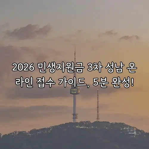 2026 민생지원금 3차 성남 온라인 접수 가이드, 5분 완성!