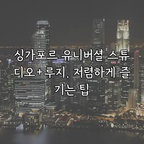 싱가포르 유니버셜 스튜디오+루지, 저렴하게 즐기는 팁