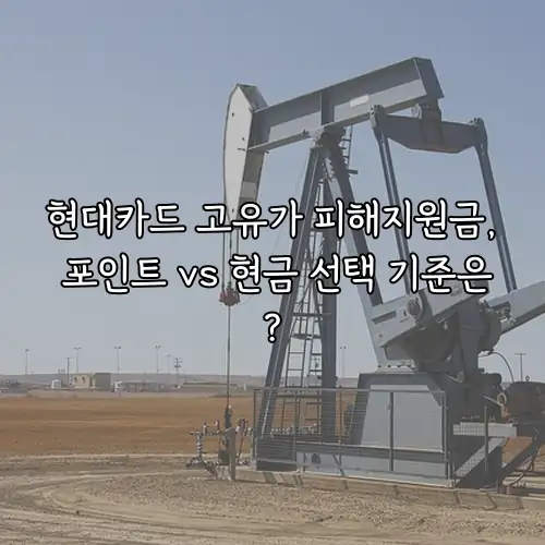 현대카드 고유가 피해지원금, 포인트 vs 현금 선택 기준은?