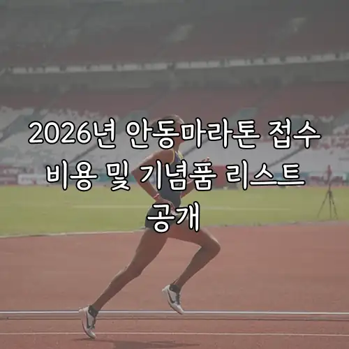 2026년 안동마라톤 접수 비용 및 기념품 리스트 공개