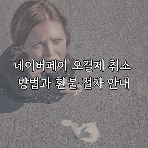 네이버페이 오결제 취소 방법과 환불 절차 안내