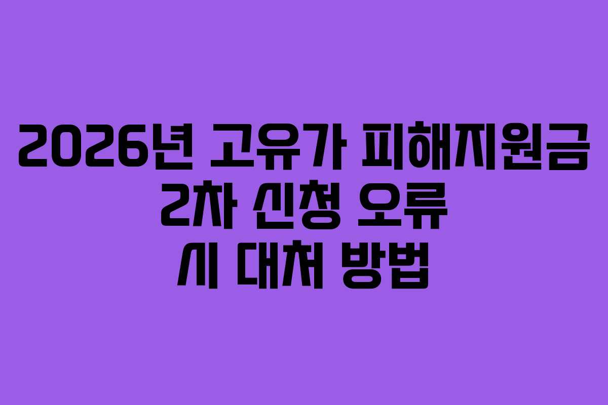 2026년 고유가 피해지원금 2차 신청 오류 시 대처 방법