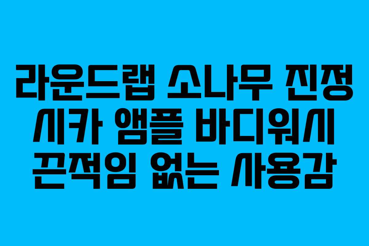 라운드랩 소나무 진정 시카 앰플 바디워시 끈적임 없는 사용감