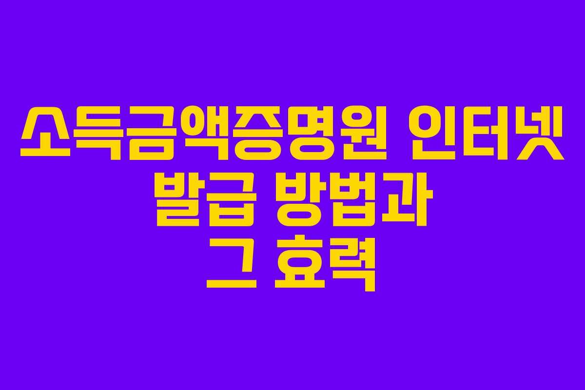 소득금액증명원 인터넷 발급 방법과 그 효력