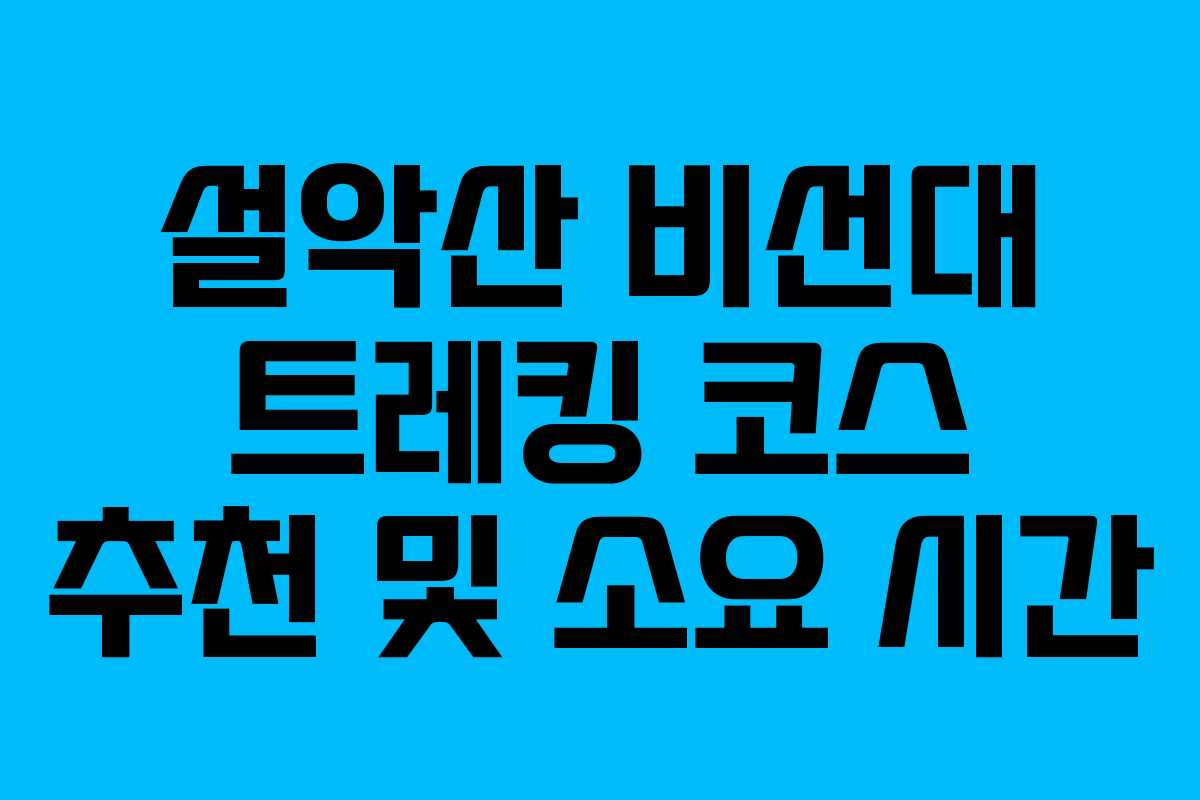 설악산 비선대 트레킹 코스 추천 및 소요 시간 설악산 비선대 트레킹 코스 추천 및 소요 시간