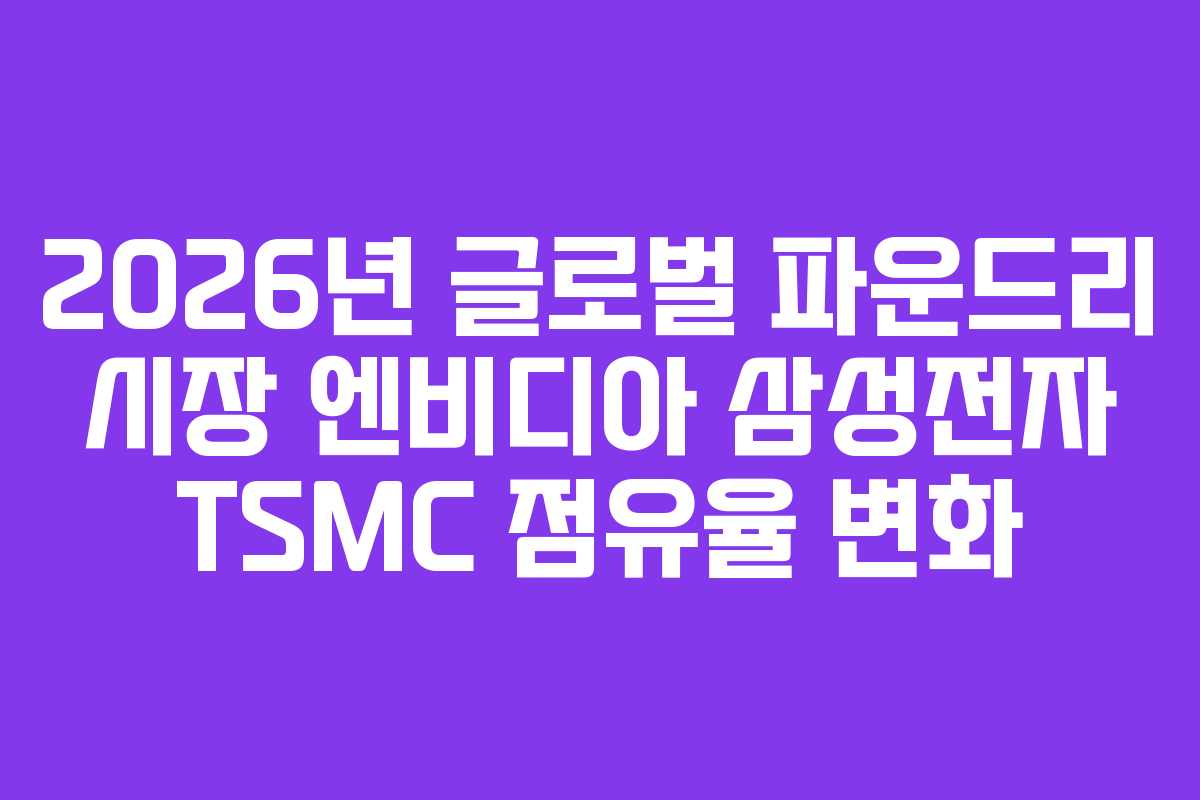 2026년 글로벌 파운드리 시장 엔비디아 삼성전자 TSMC 점유율 변화