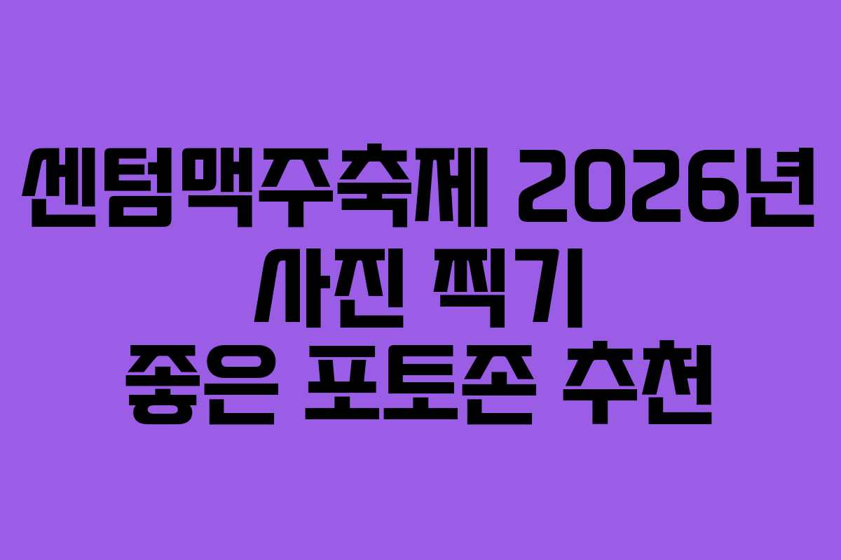 센텀맥주축제 2026년 사진 찍기 좋은 포토존 추천