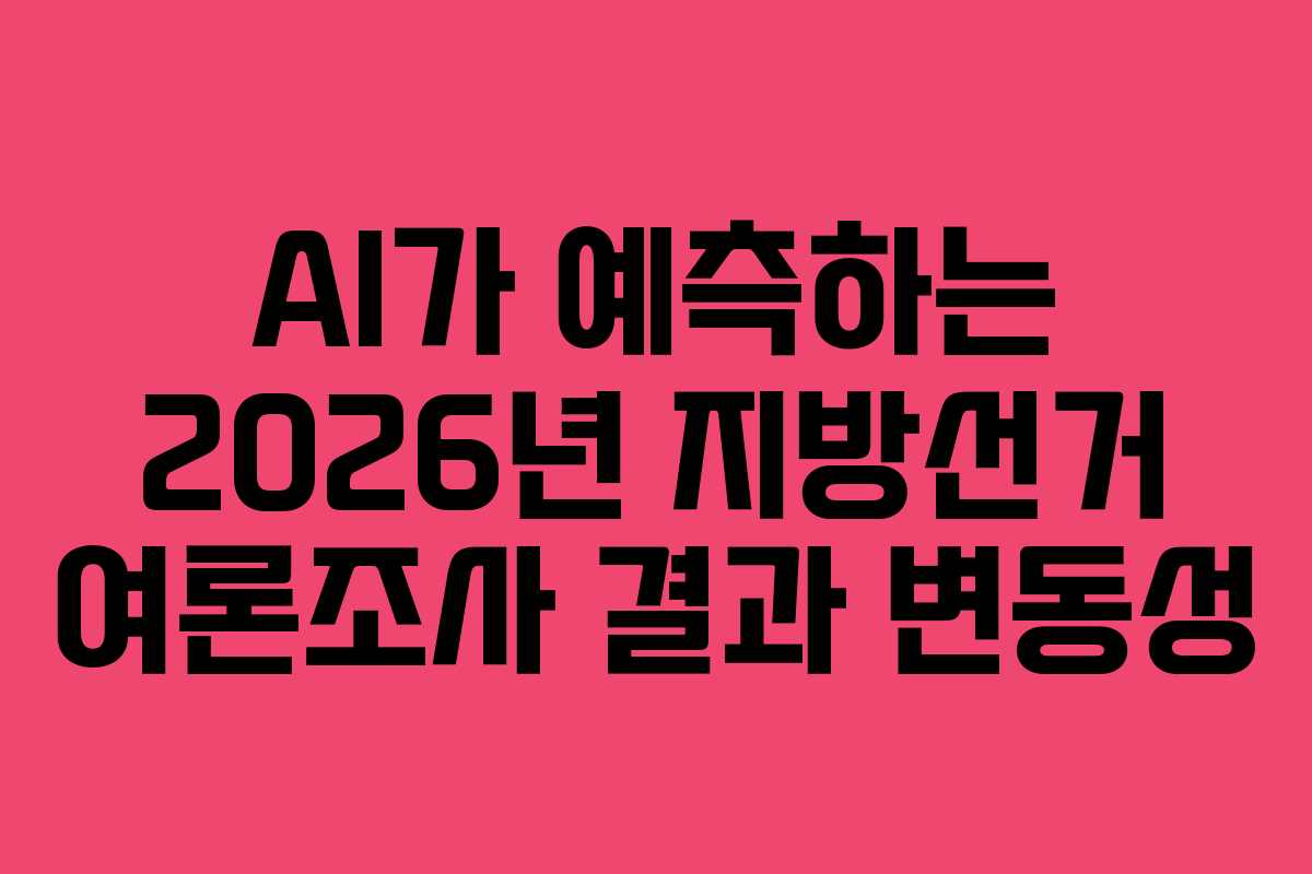 AI가 예측하는 2026년 지방선거 여론조사 결과 변동성