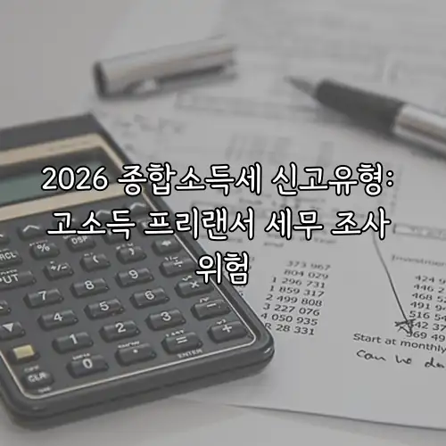 2026 종합소득세 신고유형: 고소득 프리랜서 세무 조사 위험