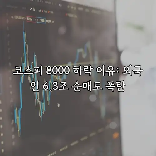 코스피 8000 하락 이유: 외국인 6.3조 순매도 폭탄