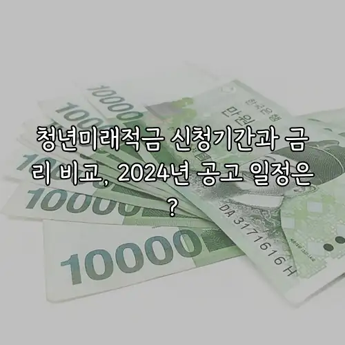 청년미래적금 신청기간과 금리 비교, 2024년 공고 일정은?