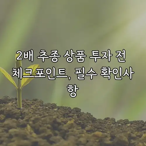 2배 추종 상품 투자 전 체크포인트, 필수 확인사항