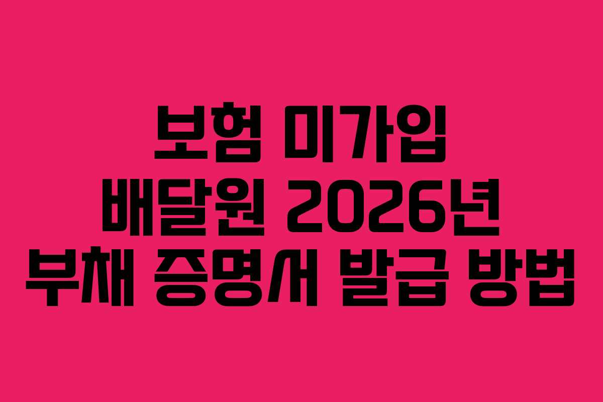 보험 미가입 배달원 2026년 부채 증명서 발급 방법