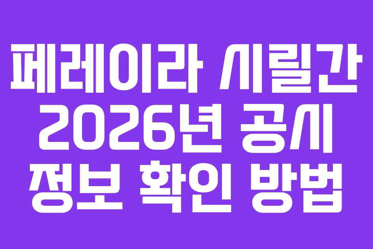 페레이라 시릴간 2026년 공시 정보 확인 방법 페레이라 시릴간 2026년 공시 정보 확인 방법